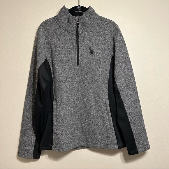 Spyder 1/2 Zip Outbound Pullover‎ Sweater Gray and Black M - Picture 1 of 10